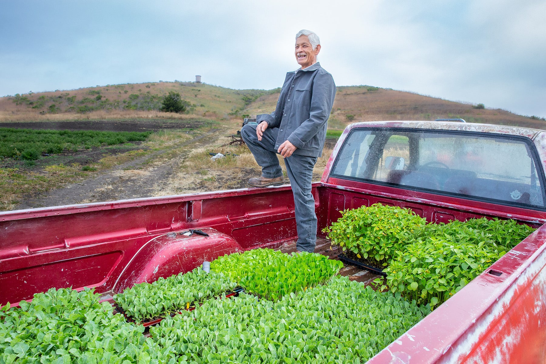 Mike Iñiguez of Ebby’s Organic Farm prepares to plant seedlings at his leased farm in Goleta. SBCFAN is helping Mike apply for funding and capital, access legal services, and find long-term sustainable farmland – and amplifying his story across multiple media channels to increase awareness of common challenges small farmers face.